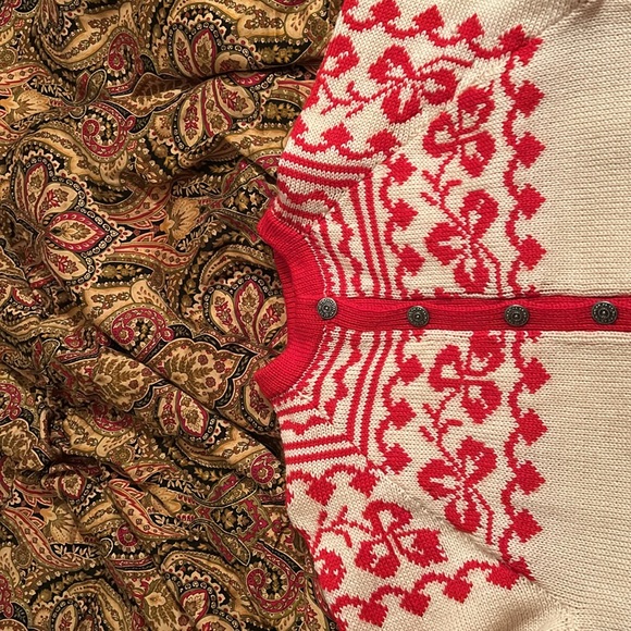 Vintage rare O. Allers Nilssen Norway handloomed 100% cardigan sweater, - Picture 5 of 6